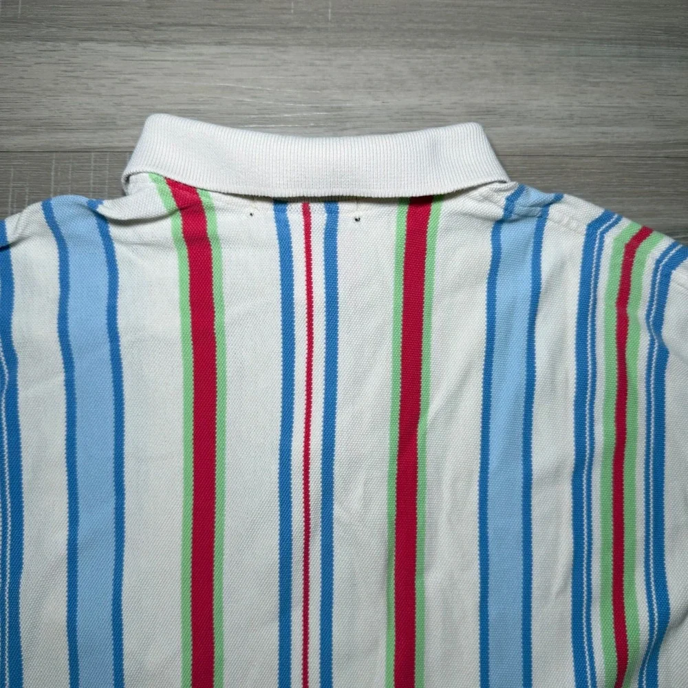 Vintage Made In USA Polo Ralph Lauren Striped Multicolor SL Polo Shirt  Mens L‎